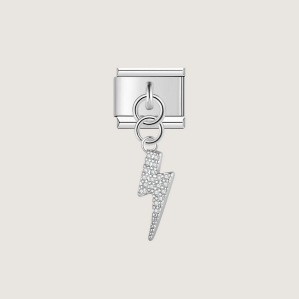 Silver Lightning Bolt Charm