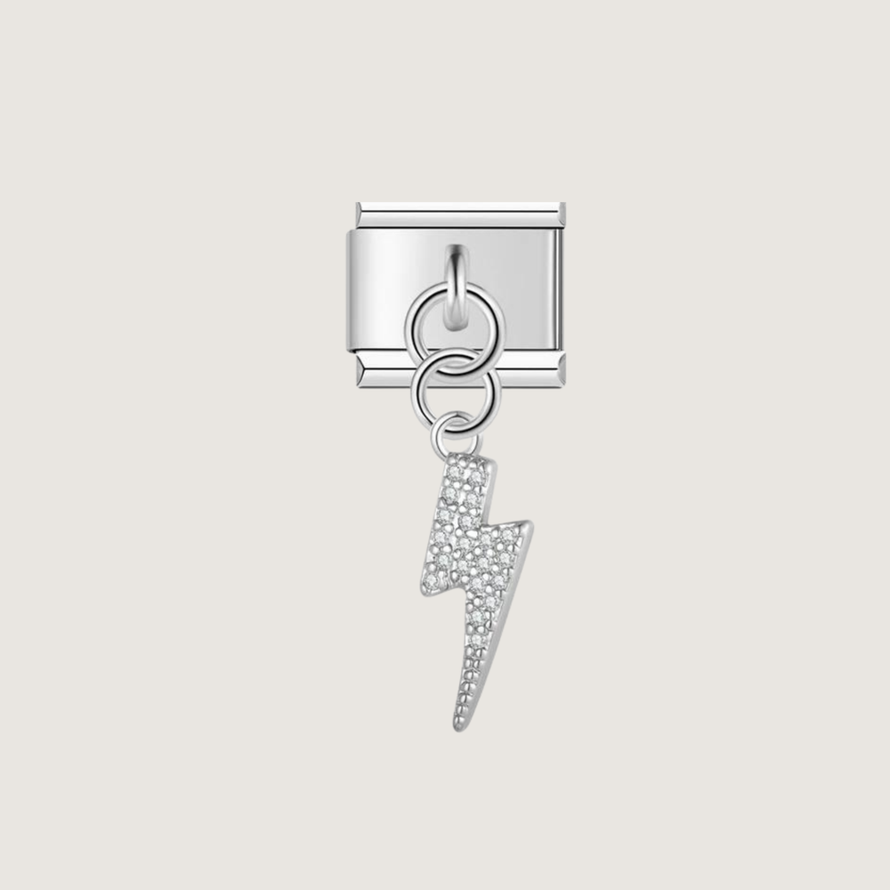 Silver Lightning Bolt Charm